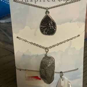 Inspired life silver gemstone multi necklace